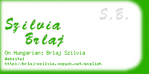 szilvia brlaj business card